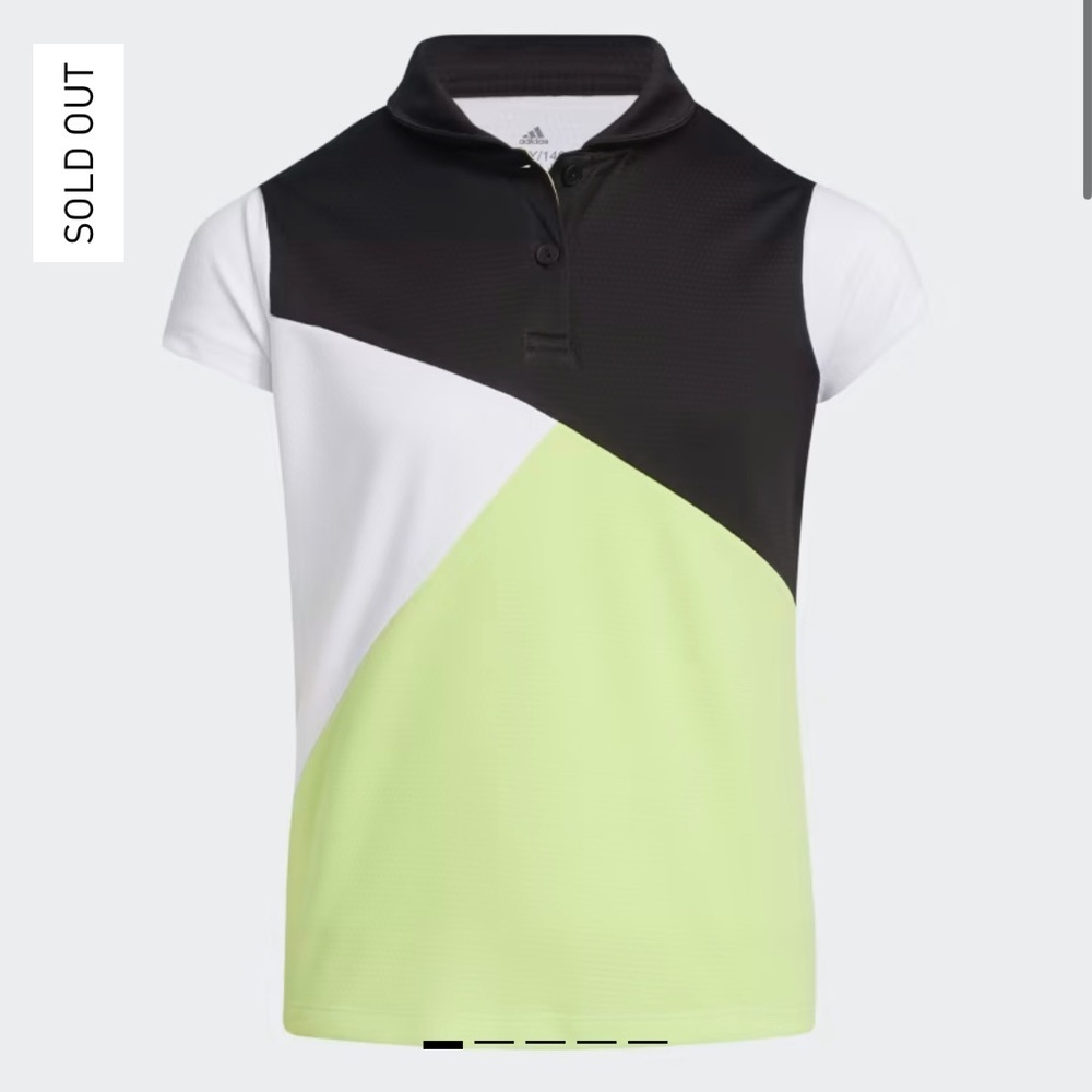 Adidas Heat Ready Girls Polo Green Black White Size Small NWT